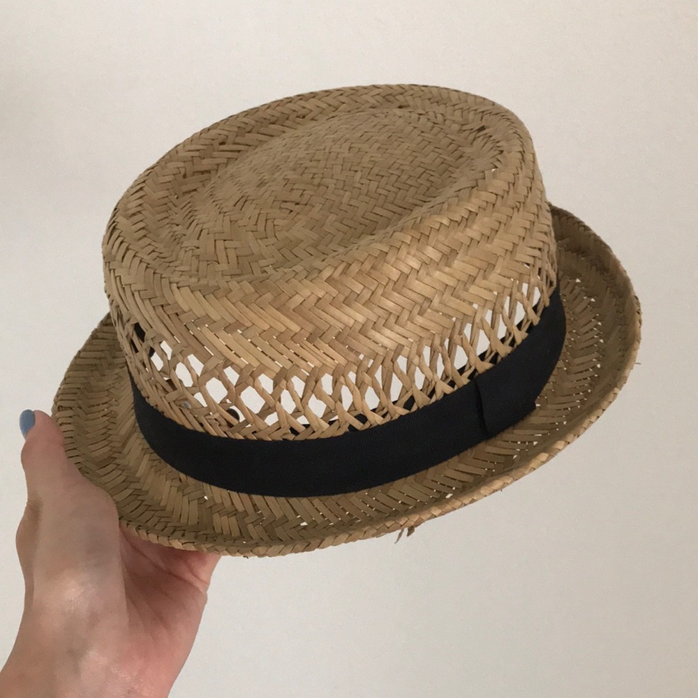 Brand New Forever 21 Black Ribbon Beach Straw Hat